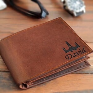 Regalos de San Valentín para novio, billetera personalizada para novio, regalo personalizado para novio, regalo de cumpleaños para esposo, regalo de calcetín