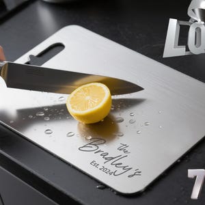 Best Titanium Cutting Board Made in USA Custom Home Christmas Gifts Stainless Steel Engraved Board Kitchen Gifts Custom Metal Cutting Board