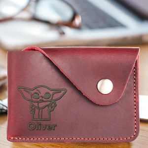 Billetera minimalista personalizada para tarjetas. Billetera personalizada. Regalo para padrinos de boda. Tarjetero de piel fina. Billetera unisex, Billetera para él