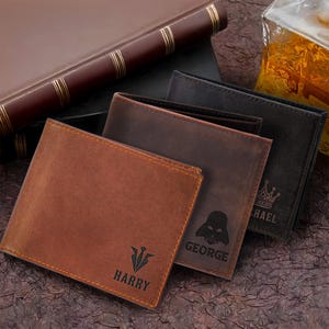 Billetera personalizada, Billetera para hombre, Billetera grabada, Billetera para padrinos de boda, Billetera de cuero, Billetera personalizada, Regalo para novios, Regalo de Navidad para él
