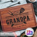 Personalized BBQ Cutting Board Gift for Grandpa, Grilling Accessory, Gift from Grandkids, Father's Day Gift, Grandpa's Birthday Gift