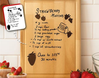Personalized Handwritten Recipe Cutting Board, Custom Engraved Family Recipe Keepsake, Mother's Day Present, Anniversary Gift