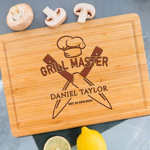 Personalized Father&#39;s Day Gift For Him, BBQ Cutting Board, Custom Boyfriend, Husband Gift, Fathers Day Gift, Wood Grill Gift for Dad