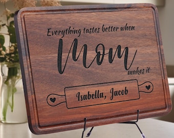 Custom Engraved Cutting Board Gift for Mom and Grandma, Birthday Gift for Mom, Mother's Day Greeting Gift, Charcuterie Board