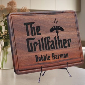 Personalized Father&#39;s Gift For Him, BBQ Cutting Board, Custom Boyfriend, Husband Gift, Fathers Day Gift,Wood Grill Gift for Dad,Gift for Dad