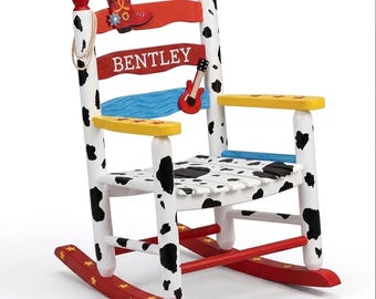 Dziecięcy, ręcznie malowany bujany fotel!