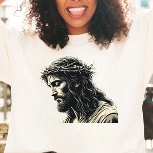 Jesus Vintage 90s Graphic Shirt, Jesus Shirt, Easter Shirt, Christian Easter Shirt, Retro Halftone Graphic Shirt, He Has Rizzen