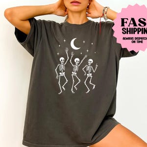 Halloween T Shirt, Halloween Dancing Skeleton Halloween pumpkin, Halloween Gift, Dancing Skeleton