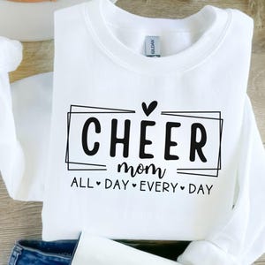 Cheer Mom Sweatshirt, Cheerleader Mom Crewneck, Cheer Mom Game Day Sweater, Proud Cheer Mom Hoodie, Sports Mom Sweatshirt, Cheerleading tee