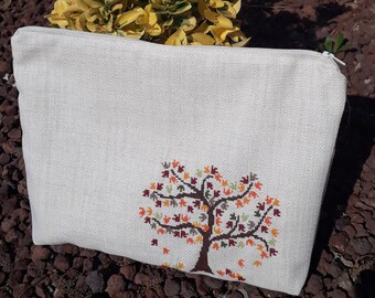 Unique Gift Women | Makeup Bag | Pouch | Makeup Bag |  Women's Makeup Bag | Zipper Bag | Embroidered Bag | Autumn Desing