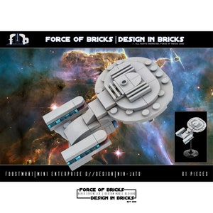 Mini Enterprise D spaceship | Force of Bricks | Custom Building Kit made from original LEGO® bricks