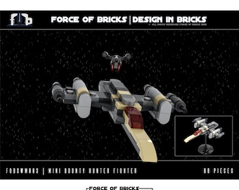 Mini Bounty Hunter Fighter spaceship | Force of Bricks | Custom Building Kit made from original LEGO® bricks