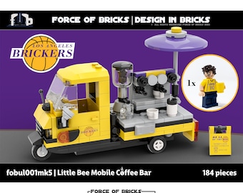 Little Bee Mobile Coffee Bar | LA Brickers Edition | + Pedro LA Coffeelover Minifigure | Force of Bricks | Kit from LEGO® bricks