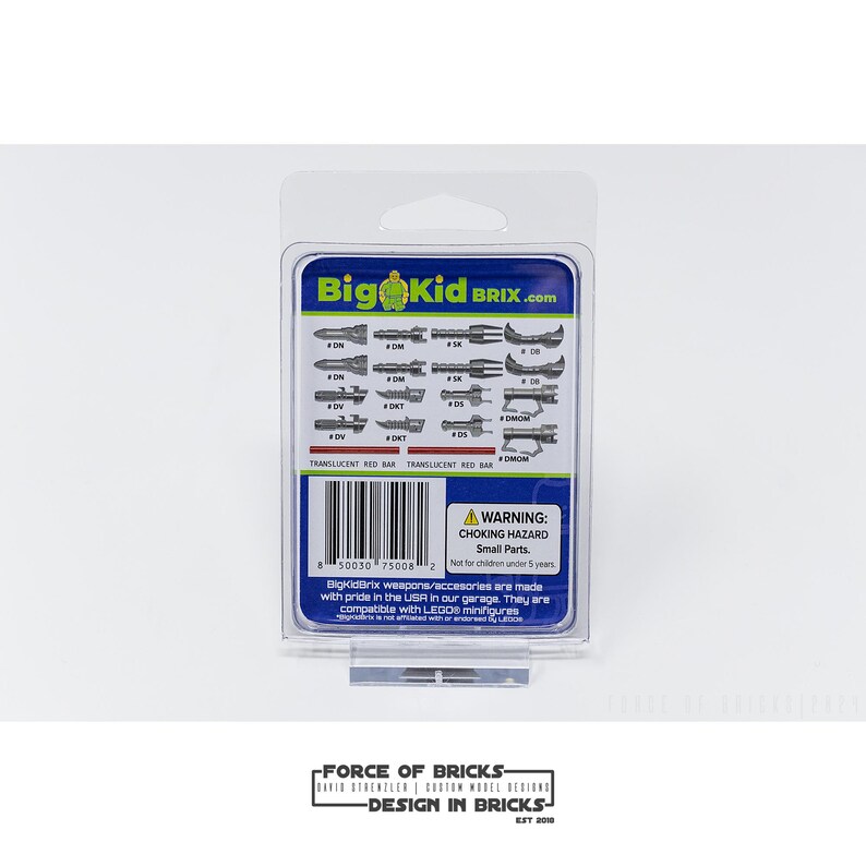 Paquete de empuñaduras Dual Villain, gris metalizado | Accesorios personalizados para minifiguras | bigkidbrix imagen 2