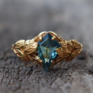 Genuine Blue Topaz Ring ~ 925 Solid Sterling Silver Engagement Gift Ring ~ Handmade Topaz Ring ~ 14k Gold Vermeil Kite Topaz Ring For Women