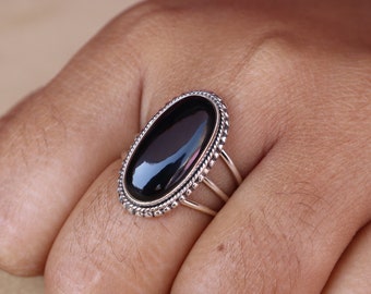 925 Sterling Silver Black Onyx Ring ~ Handmade Silver Ring