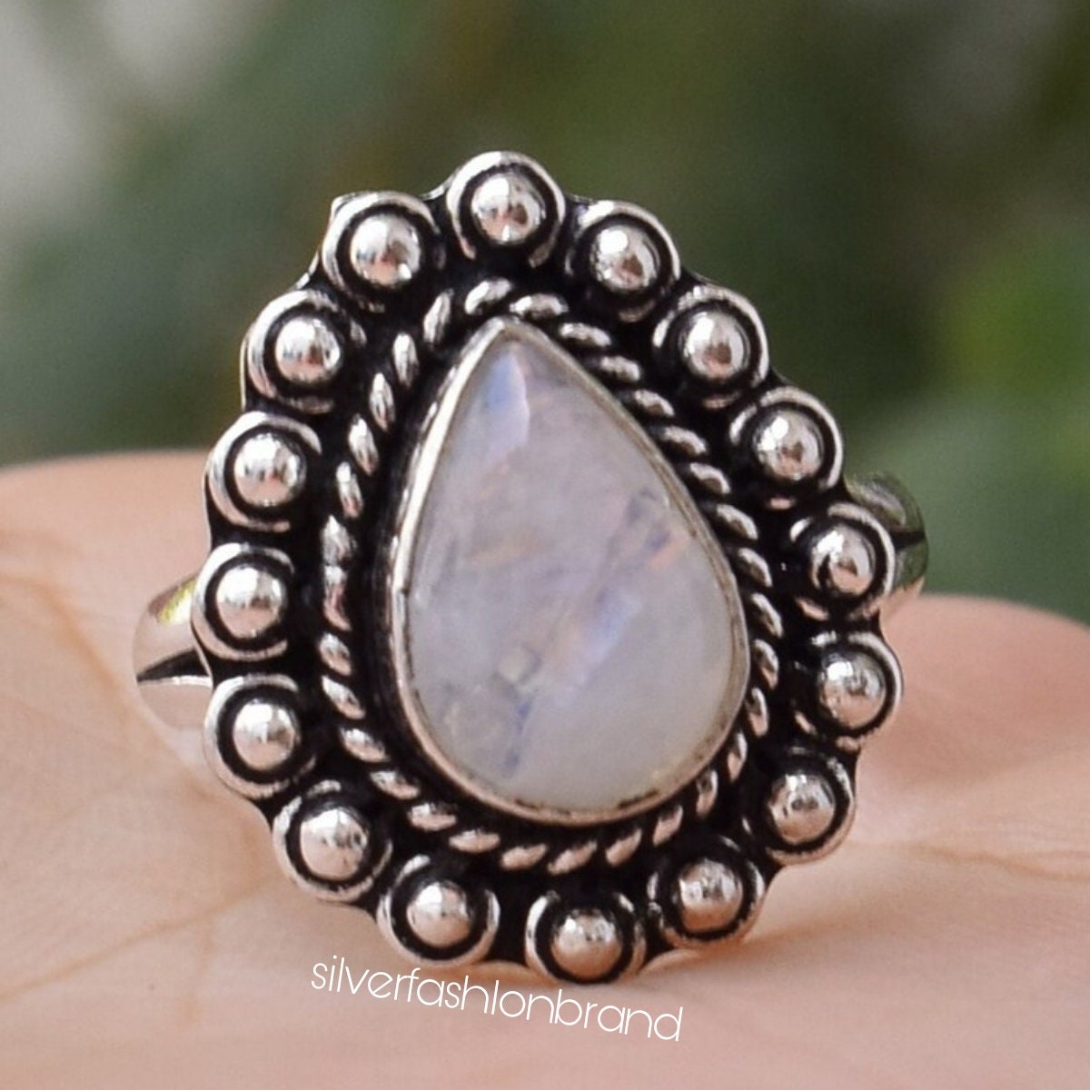 Sterling Silver Moonstone Ring - Boho Jewellery – www.indieandharper.com