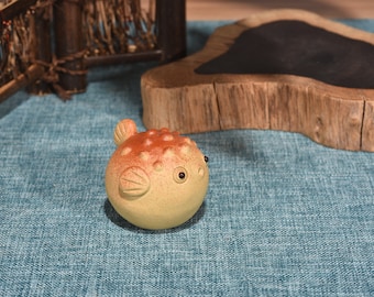 TSTea - Puffer Fish Tea Pet Decoration Tea Gift Purple Clay Yixing Zisha