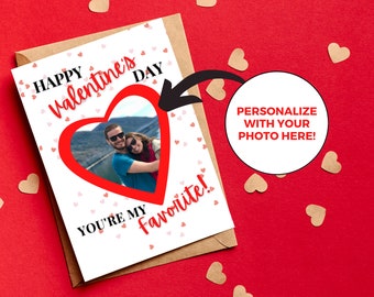 Love Custom Valentine's Day Card | Editable Valentines Card | Photo Valentine Day Card | Personalize Love Card Canva for Him | Printable PDF