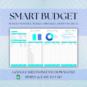 Google Sheets Budget, Budget Spreadsheet, Budget Planner, Biweekly Budget Template, Paycheck Budget Weekly Budget, Expense Tracker