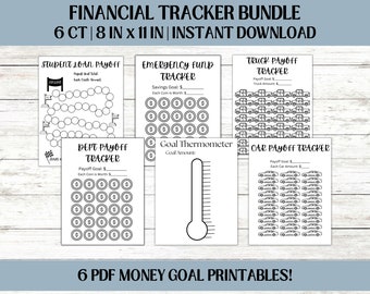 Debt Payoff Tracker Bundle | Debt Snowball Printables | Dept Tracker | Goal Setting | Credit Card Payoff Tracker | Goal Thermometer | Budget