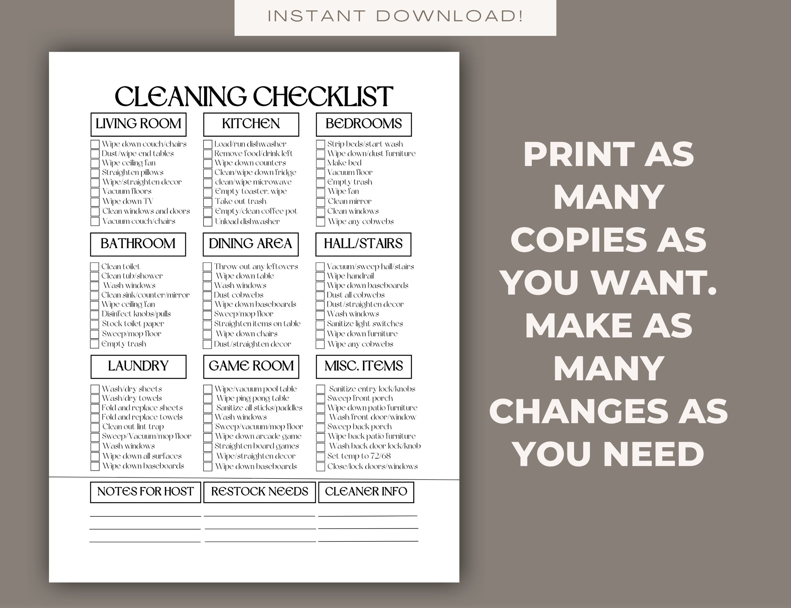 Airbnb Cleaning Checklist Airbnb Cleaners Airbnb Cleaning List Airbnb
