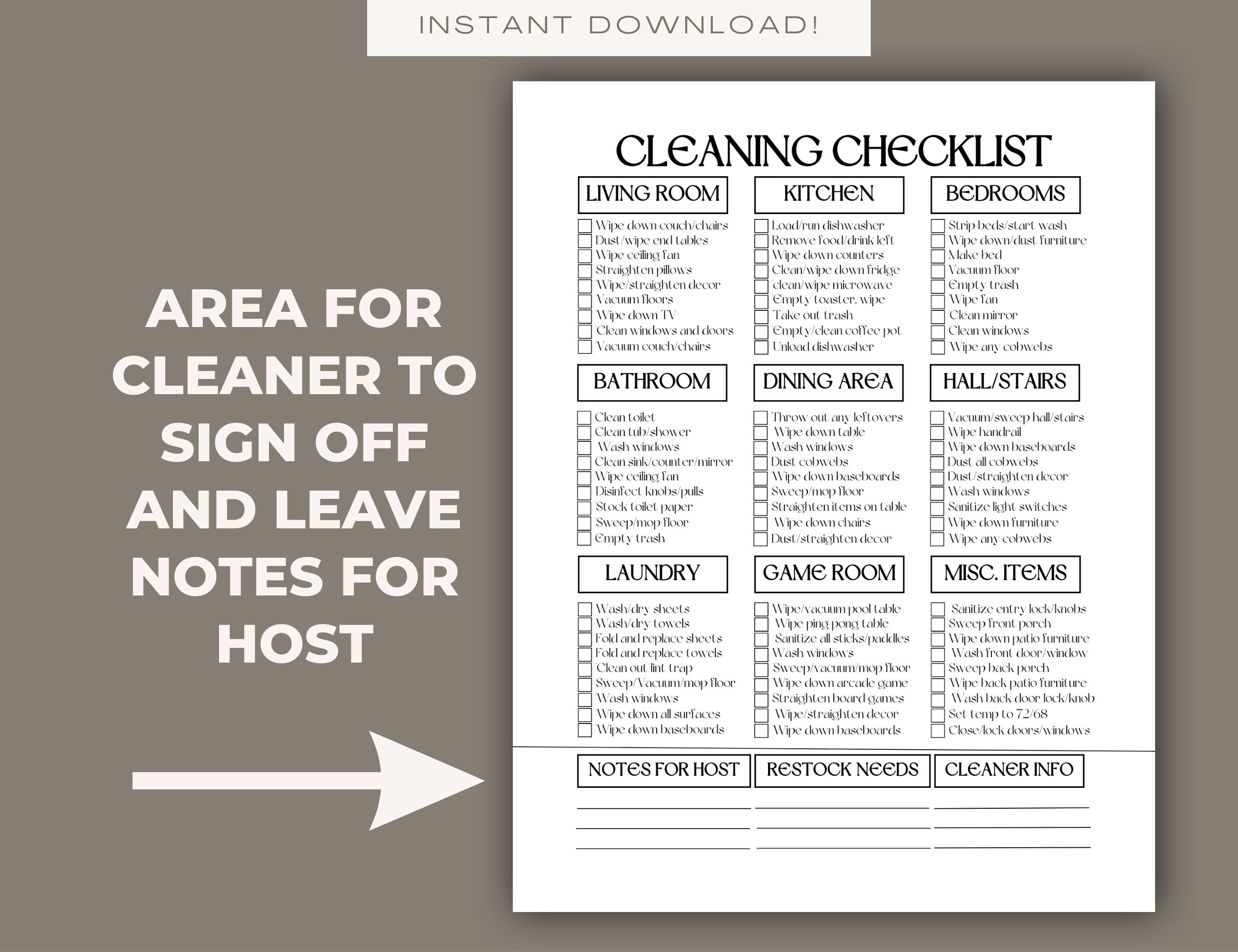Airbnb Cleaning Checklist Airbnb Cleaners Airbnb Cleaning List Airbnb
