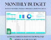 Monthly Budget Spreadsheet, Google Sheets Budget, Budget Spreadsheet, Biweekly Budget, Paycheck Budget, Expense Tracker, Financial Planner