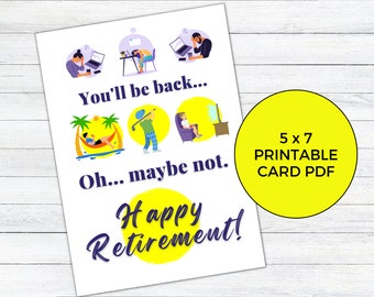 Tarjeta de Jubilación / Tarjeta de Jubilación Única / Tarjeta de Jubilación Relax / Tarjeta de Jubilación Divertida / Jubilación de Compañero de Trabajo / Impresión de Tarjeta de Jubilación Feliz