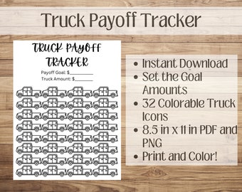 Truck Payoff Tracker | Vehicle Payoff Challenge | Truck Payoff Goal | Debt Free Challenge | Debt Snowball | Truck Note Payoff