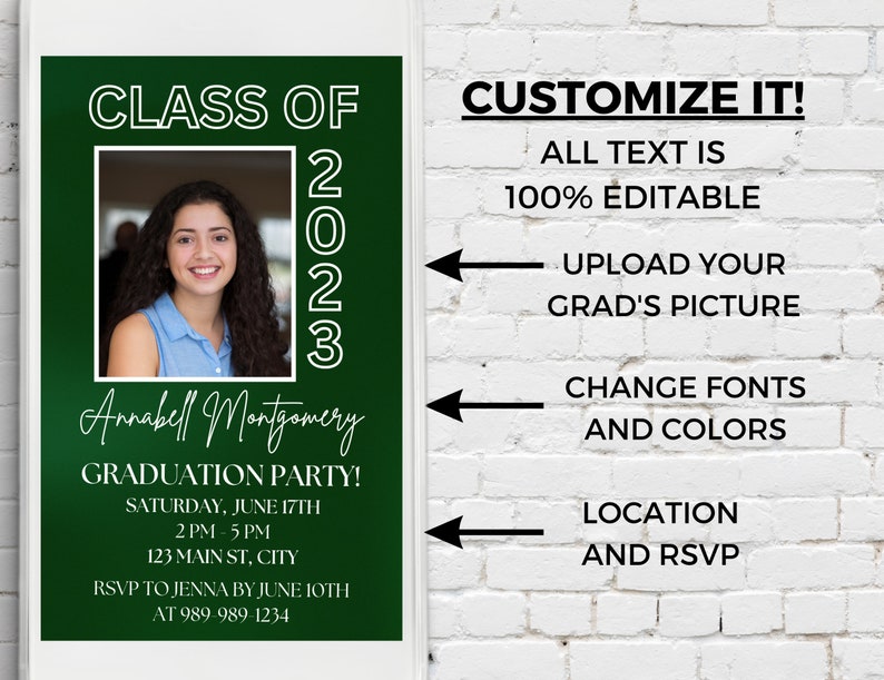 Graduation Evite Graduation Invitation Template Digital Graduation Invitation Graduation Party