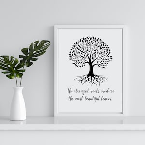 Arte de pared de raíces fuertes / Arte de raíces familiares / Raíces de árboles más fuertes