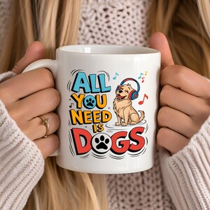 Dog Lover Ceramic Mug, Funny Cartoon Dog Mom Dad Coffee Mug, 11oz, Fun Humorous Mug, Dog Owner Gift, Cute Puppy Mug, Pet Lover Gift, Novelty