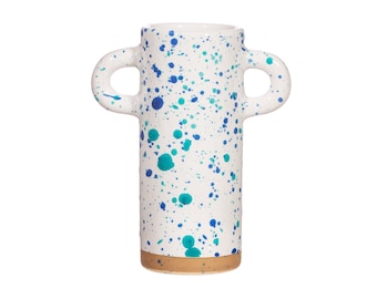 Ceramic Turquoise Vase | Home decor | Splattered Vase
