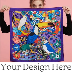 Custom your own silk scarves/Personalized Silk scarf/Handmade gift/Silk bandana/Boho scarf/Gift for her/Mother's Day Gifts