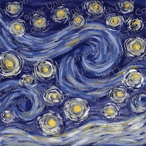 Carta da regalo / Notte stellata / Van Gogh / Stella di Natale / Download digitale / Stampabile /