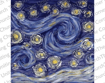 Carta da regalo / Notte stellata / Van Gogh / Stella di Natale / Download digitale / Stampabile /