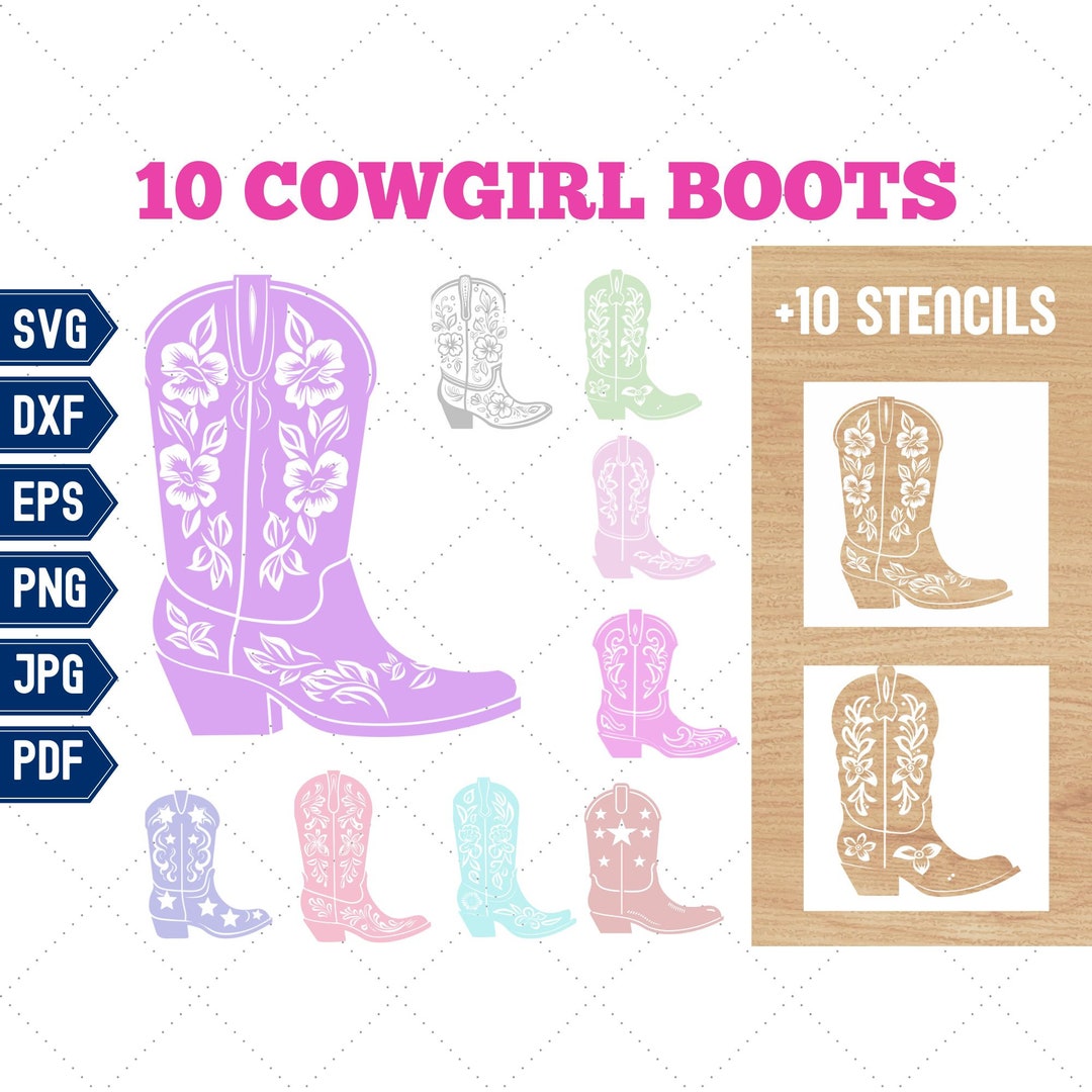 Cowgirl SVG Bundle, Cowgirl Boots Svg, Let's Go Girls Svg, Western