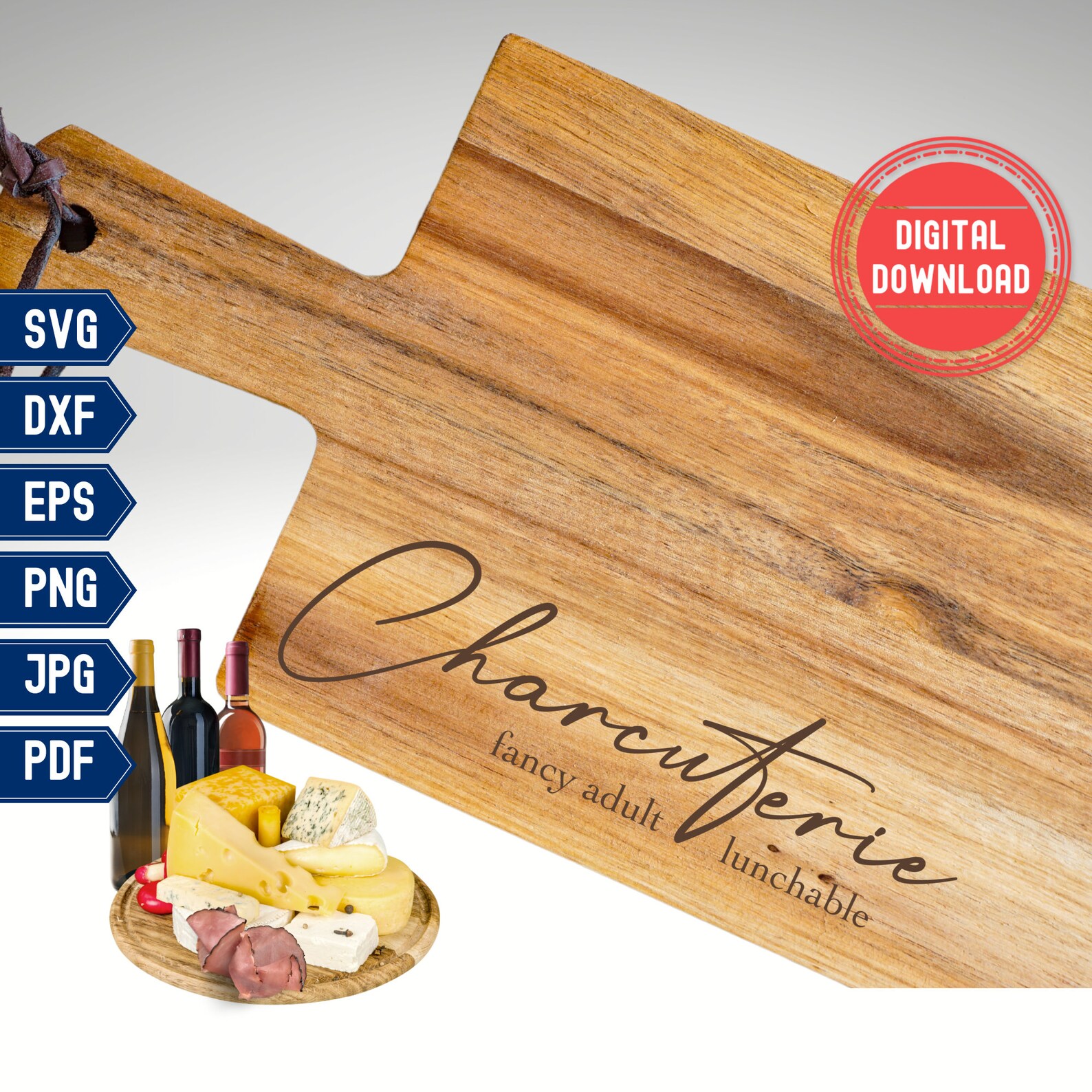 Charcuterie Cutting Board Svg File, Funny Charcuterie Definition, Fancy