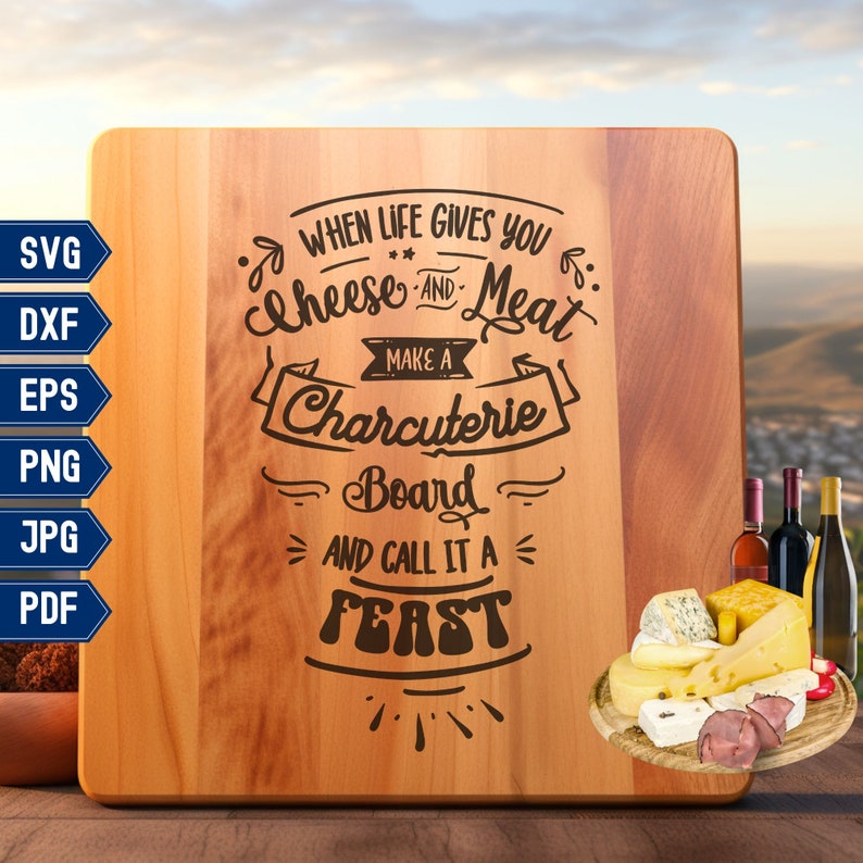 Charcuterie Board Definition Svg File, Adult Lunchable, Wine and Cheese
