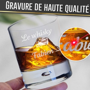 Verre à Whisky personnalisé Texte gravé Marquage au laser Verre personnalisable Cadeau fête des Pères, Papa, Noël Modèle TEXTE image 3