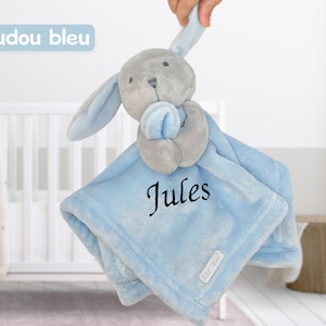 Doudou personnalisé Prénom brodé Peluche lapin pour bébé, enfant personnalisable Cadeau de naissance, anniversaire, garçon, Fille image 5