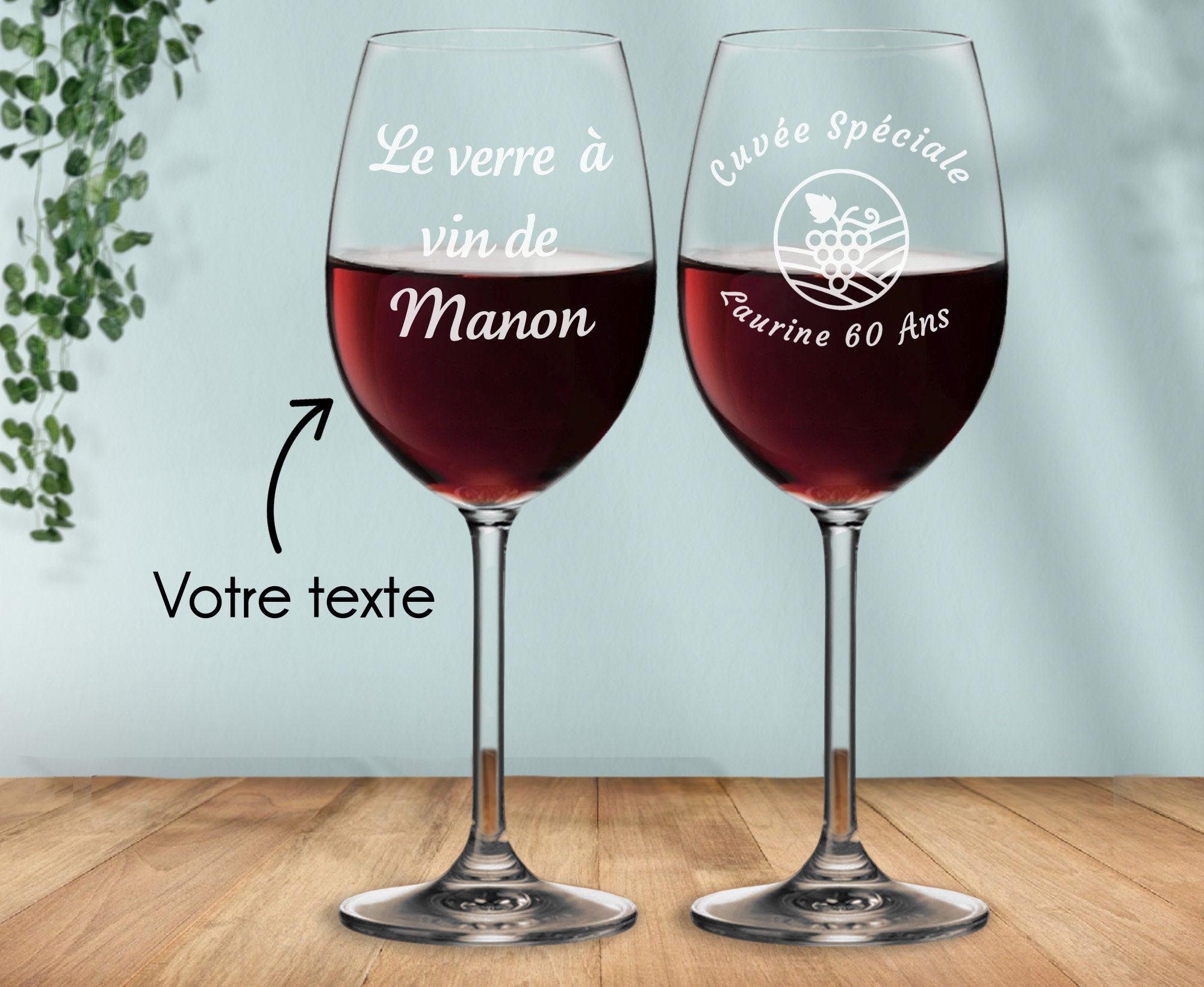 Maverton Verres à Vin en Cristal pour l'homme - Set de 6 Verres XL - Verres  Personnalisés à Vin Rouge et Blanc - Cadeau d'anniversaire pour amateur de