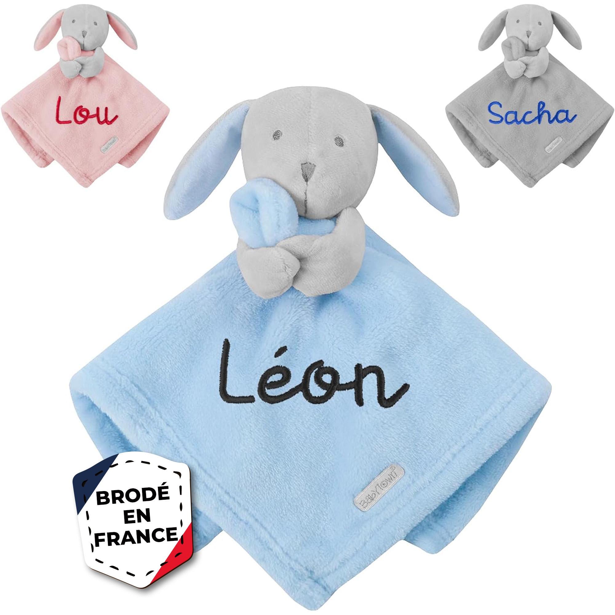 Doudou Personnalisé Brodé Prénom - Peluche Cadeau Naissance Fille Garçon Doux Et Sûr