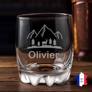 Cadeau œnologue élégant Verre à Vin Gravé Amikado - Personnalisation Prénom Coffret Bois Cadeau Cadeau Anniversaire Papa