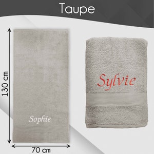 Serviette de bain personnalisée 70 x 130 cm Prénom brodé personnalisable Drap de douche 100% coton Matière éponge épaisse et douce image 4