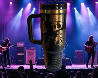 40oz Stainless Steel Tumbler – Laser Engraved Falling In Reverse Design NOW shipping with handle