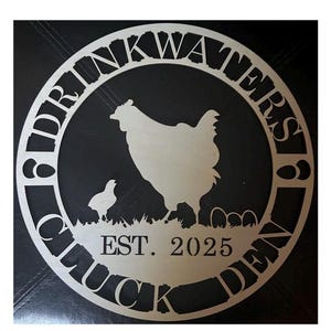 Placa de madeira personalizável para galinheiro com silhueta de galinha e pintinhos, decoração de fazenda, placa de identificação personalizada para galinheiro de quintal, rústica