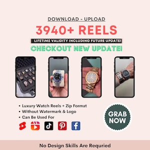 Mega Luxury Watch Reels Bundle Instagram Reels Template, YouTube Shorts, Luxury Watch Theme Page Tiktok, Viral Reels, Luxury Watch Videos
