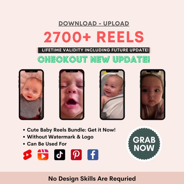 Mega Cute Babies Reel Bundle Instagram Reels Templates, YouTube Shorts, Cute Babies Theme Page, Tiktok Videos , Viral Reels, Cute Baby Reels